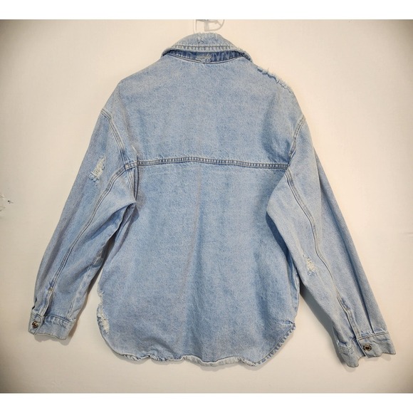 Veveret Women's Comfort Distressed Casual Denim Jacket Size L - Picture 8 of 8